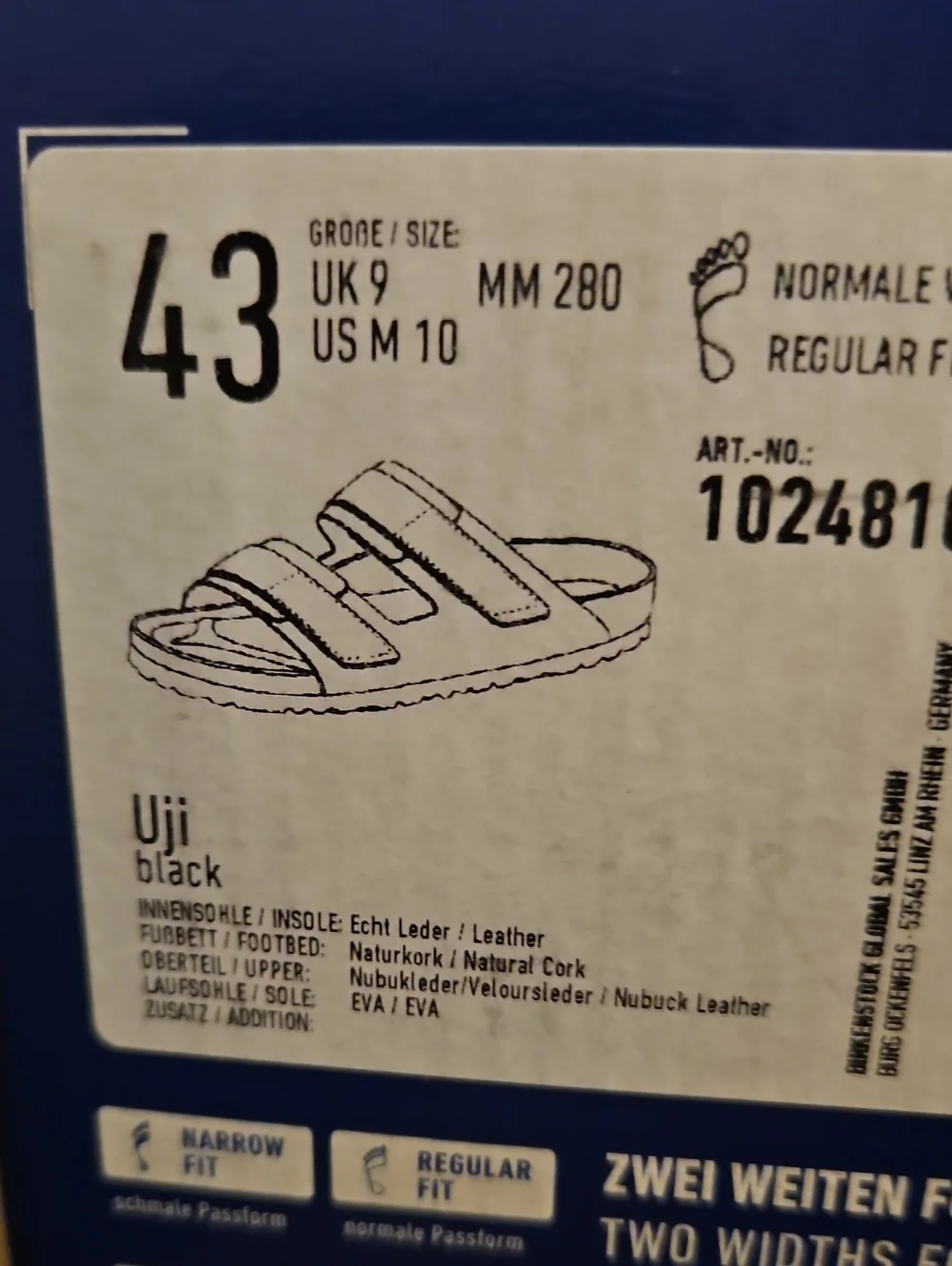 Birkenstock Uji Black Men's Dual-Strap Slide Sandal